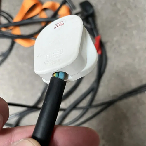 A plug with a cable that is too big